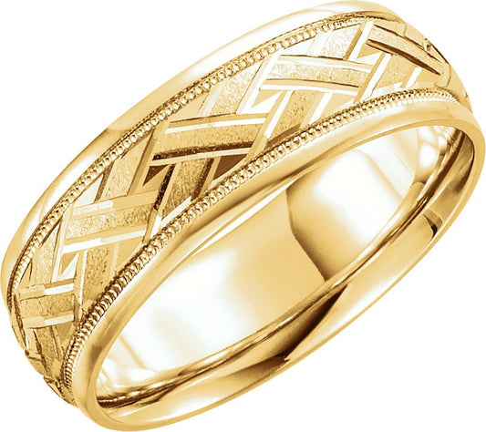 Woven-Design Band in Yellow Gold