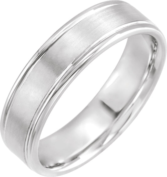 Grooved Band in Platinum
