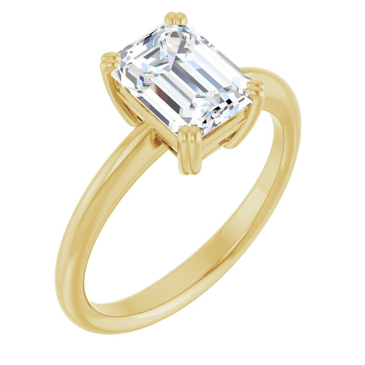Radiant / Emerald Solitaire Ring