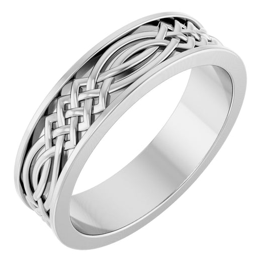 Celtic-Inspired Band in Platinum