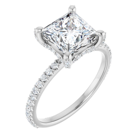 Princess Accented Engagement Ring