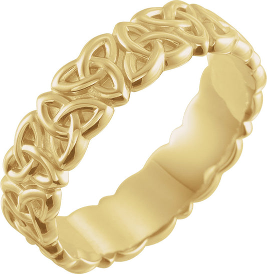 Celtic-Inspired Band in Yellow Gold