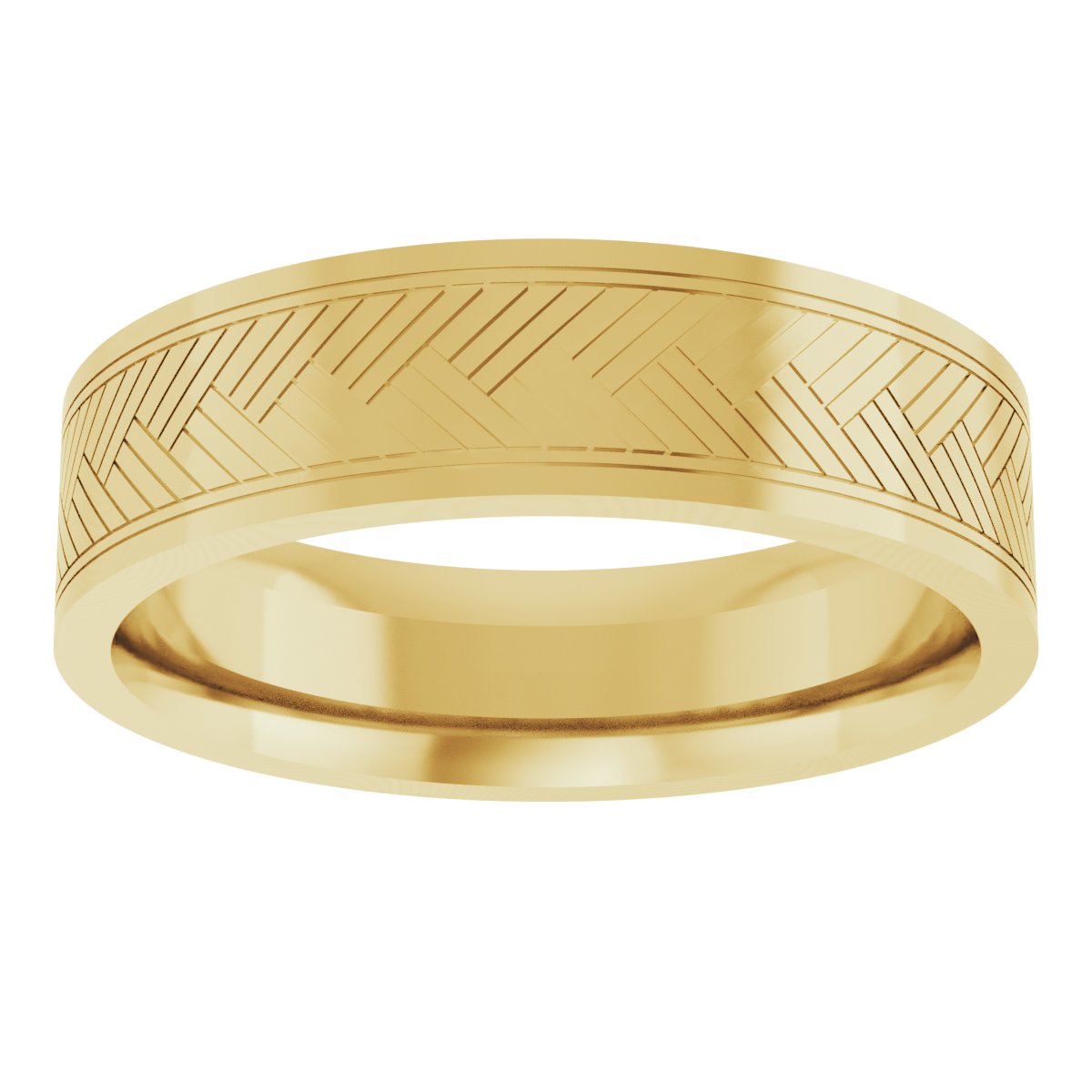 Yellow Gold Patterned Band