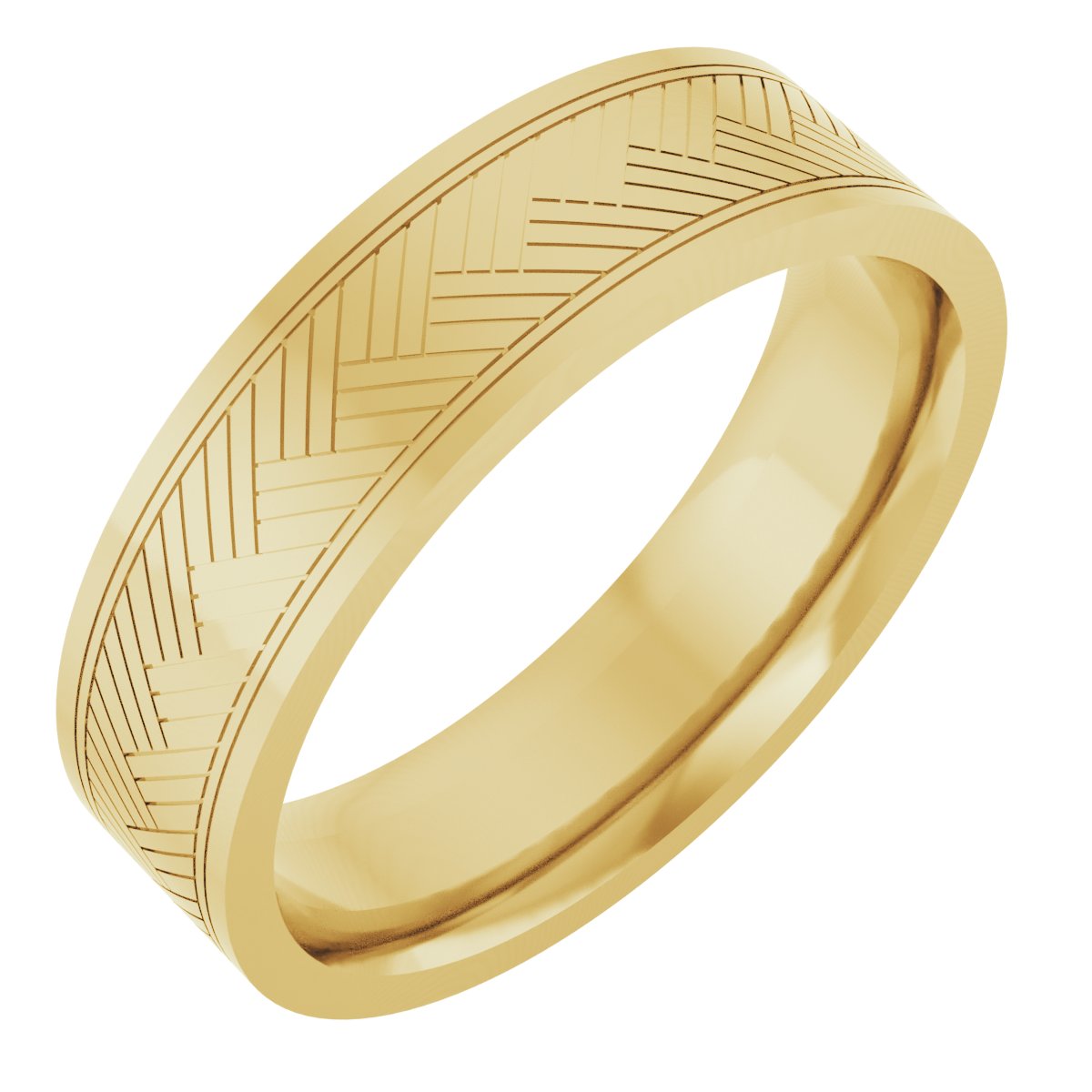 Yellow Gold Patterned Band