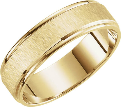 Yellow Gold Grooved Band