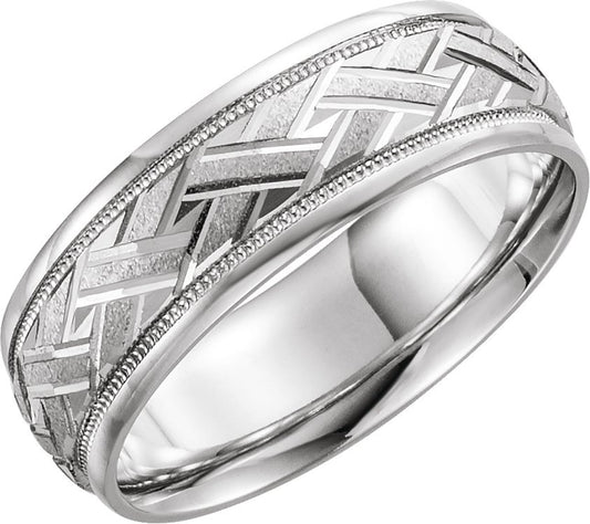 Platinum Woven-Design Band