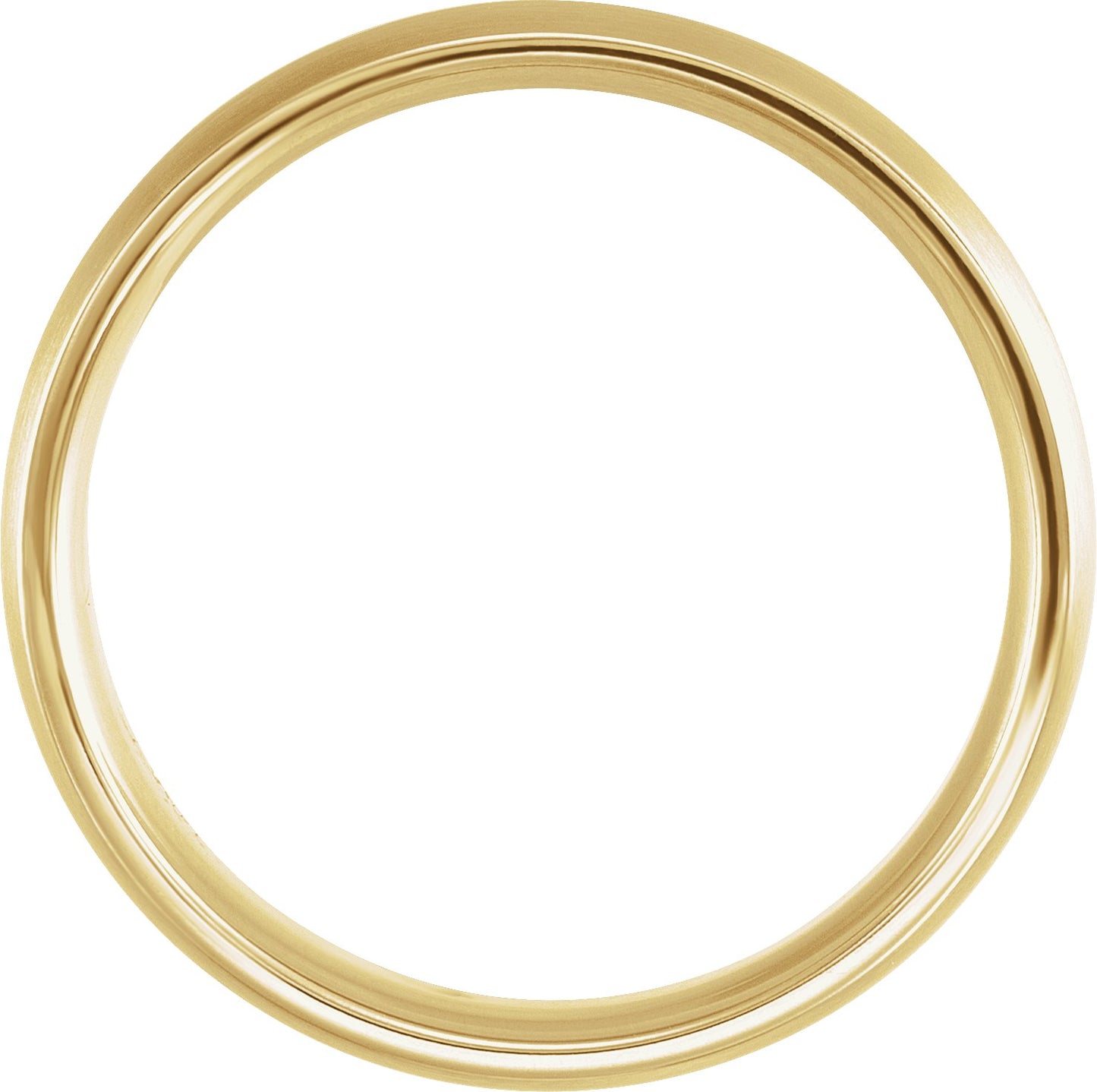 Two-Toned Half Round Band with Satin Finish