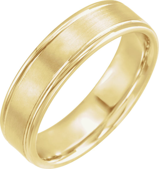 Yellow Gold Grooved Band