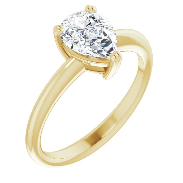 Pear Solitaire Ring