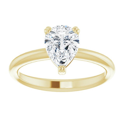 Pear Solitaire Ring