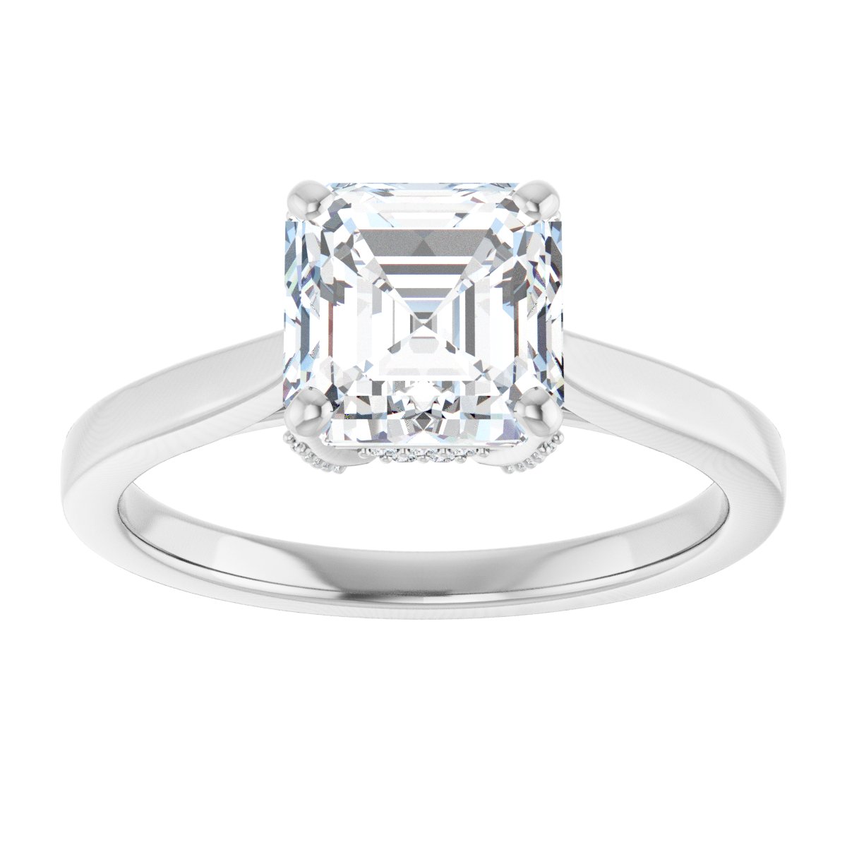 Asscher Solitaire Engagement Ring