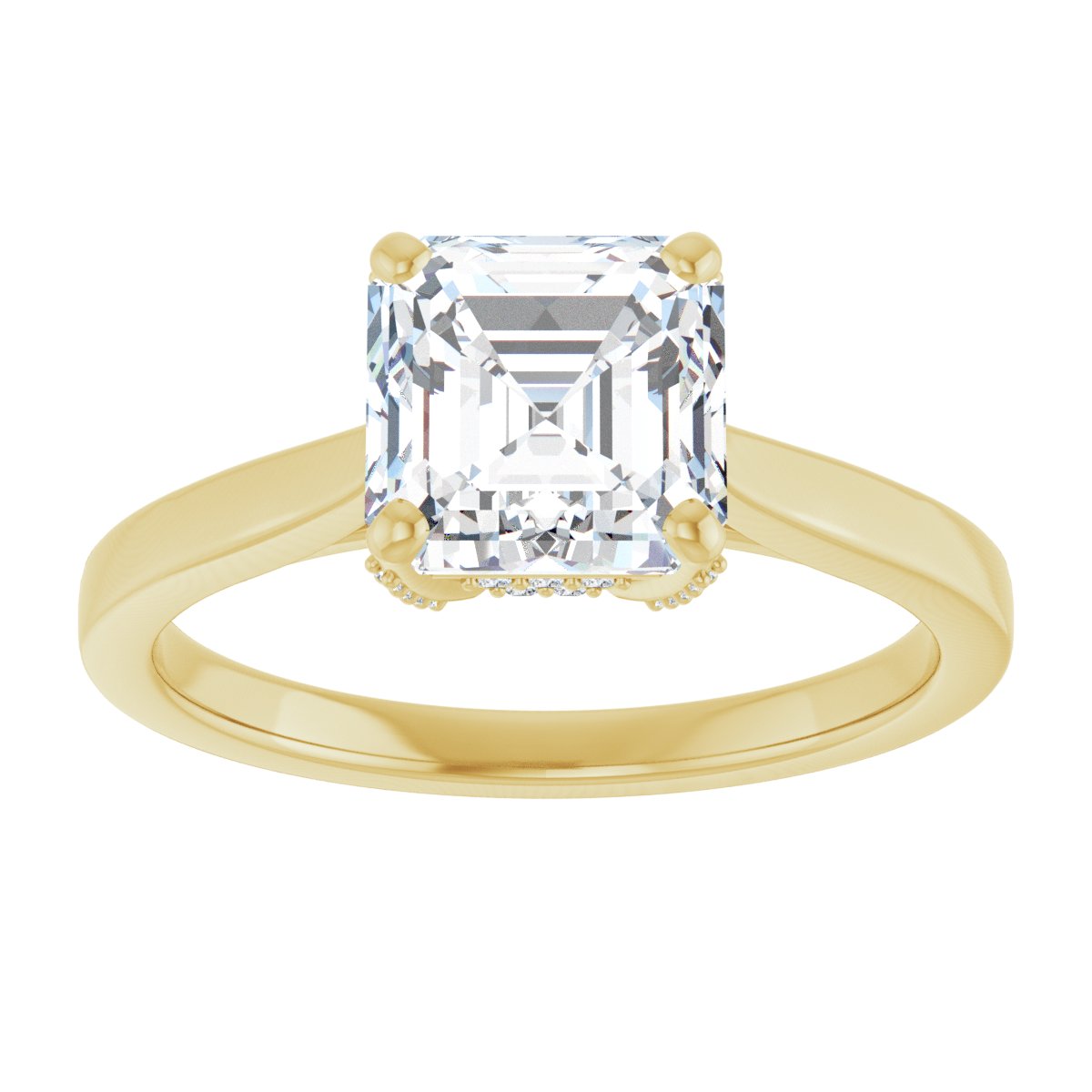 Asscher Solitaire Engagement Ring