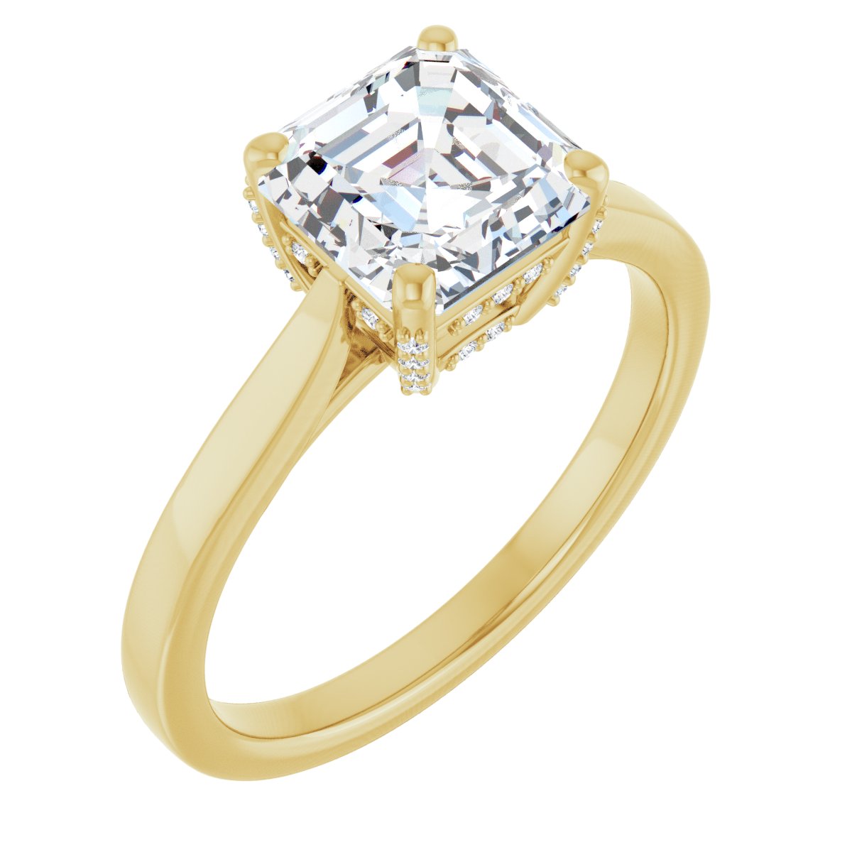 Asscher Solitaire Engagement Ring