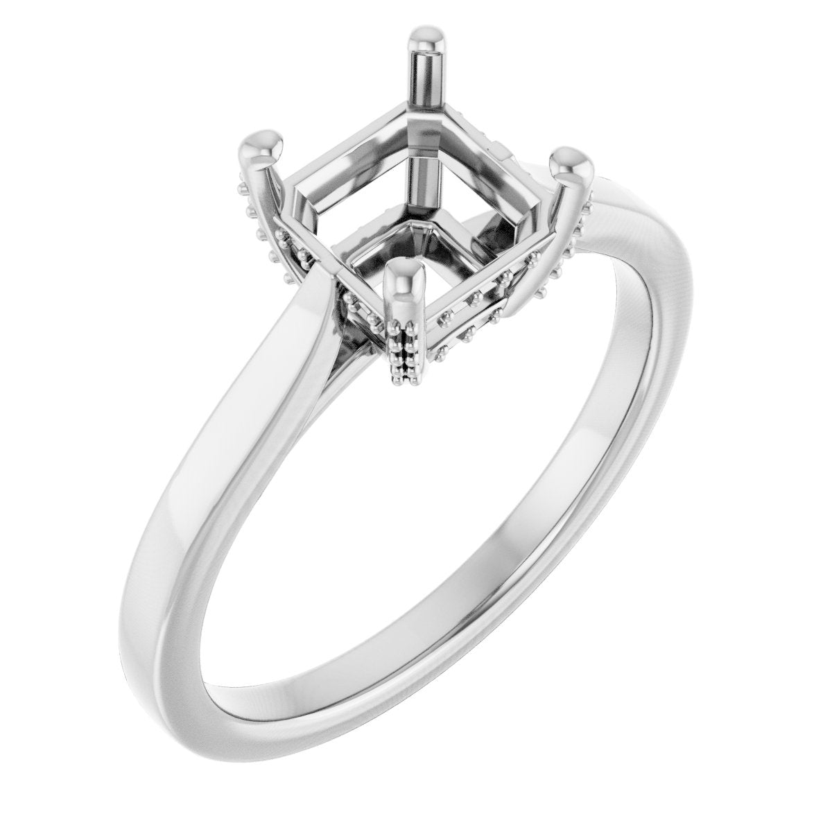 Asscher Solitaire Engagement Ring