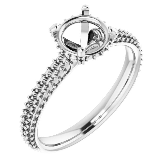 Round Brilliant Pavé Accented Engagement Ring