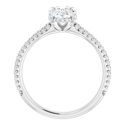 Oval Pavé Accented Engagement Ring