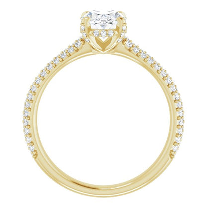 Oval Pavé Accented Engagement Ring