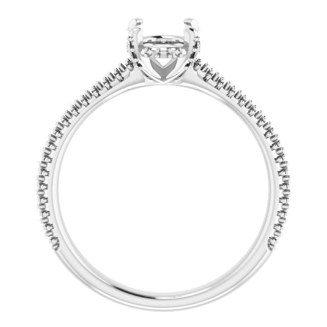 Oval Pavé Accented Engagement Ring