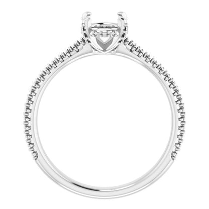 Oval Pavé Accented Engagement Ring