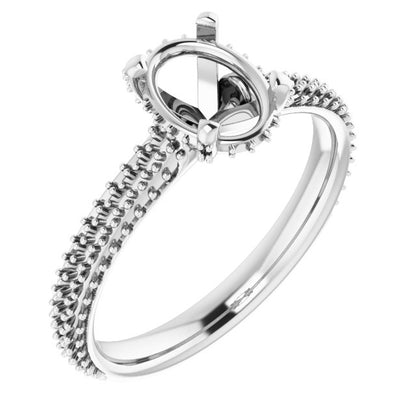 Oval Pavé Accented Engagement Ring