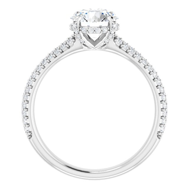 Round Brilliant Pavé Accented Engagement Ring