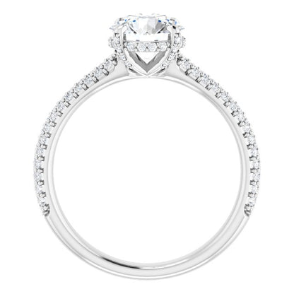 Round Brilliant Pavé Accented Engagement Ring