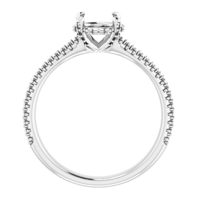 Round Brilliant Pavé Accented Engagement Ring