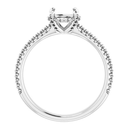 Round Brilliant Pavé Accented Engagement Ring