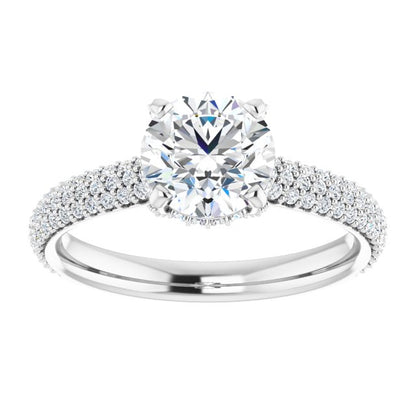 Round Brilliant Pavé Accented Engagement Ring