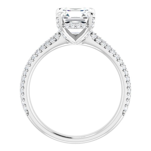 Asscher Pavé Accented Engagement Ring