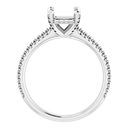 Asscher Pavé Accented Engagement Ring