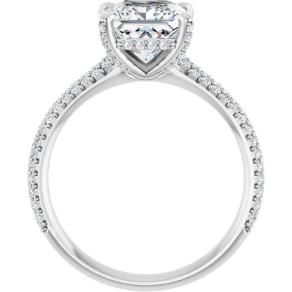 Princess Pavé Accented Engagement Ring