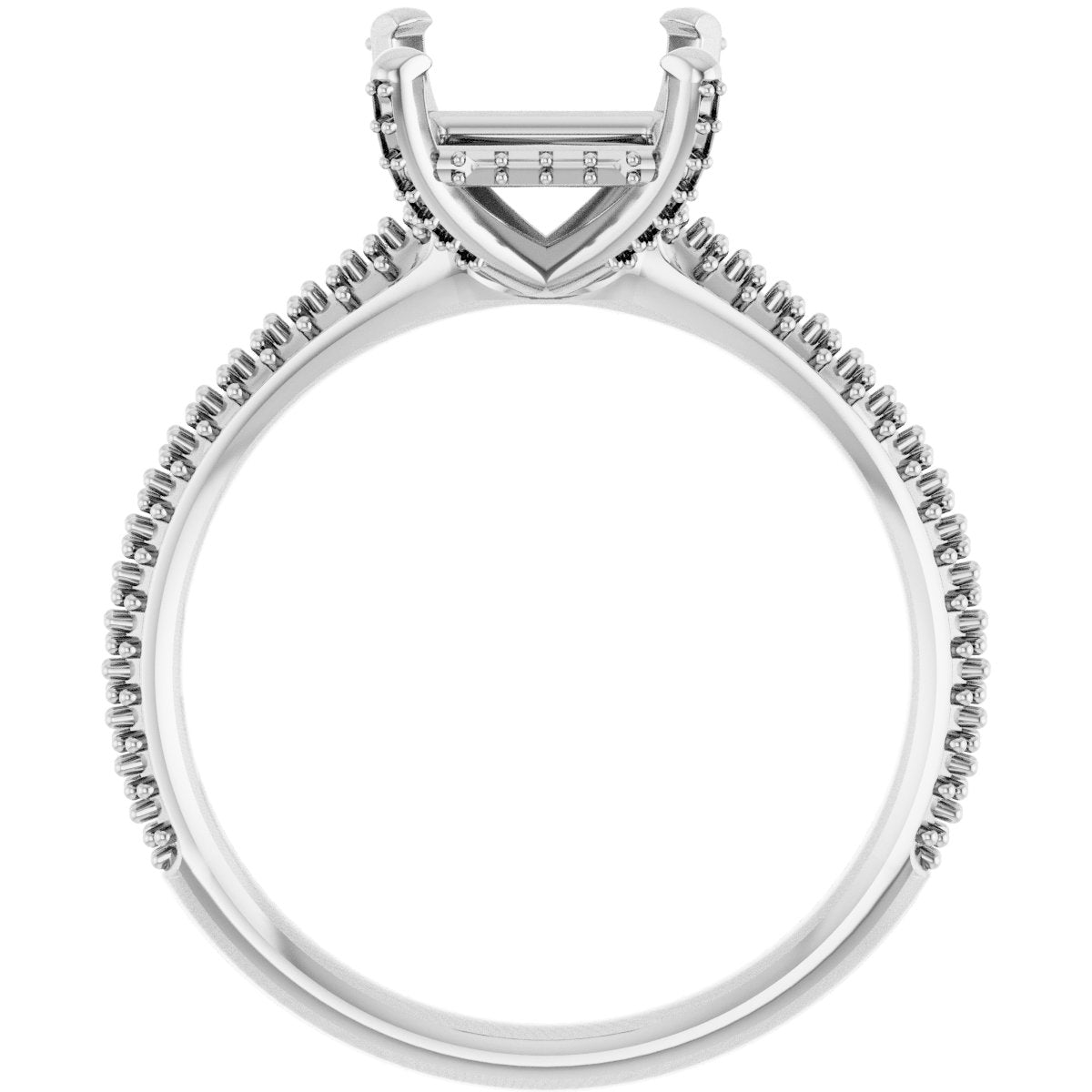 Princess Pavé Accented Engagement Ring