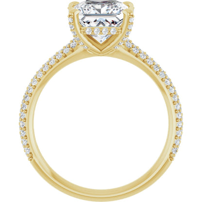 Princess Pavé Accented Engagement Ring