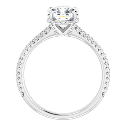 Cushion Pavé Accented Engagement Ring