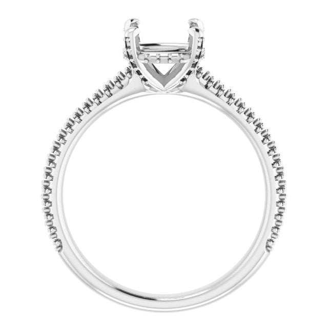 Cushion Pavé Accented Engagement Ring