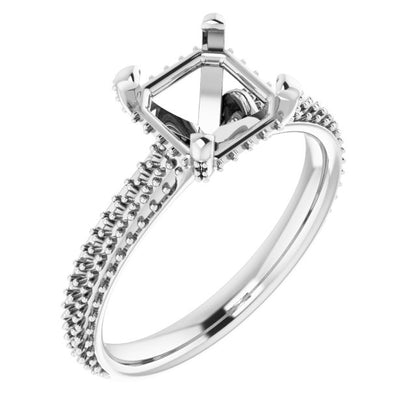 Asscher Pavé Accented Engagement Ring