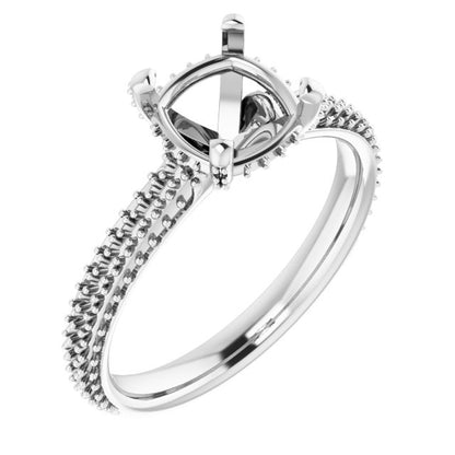 Cushion Pavé Accented Engagement Ring