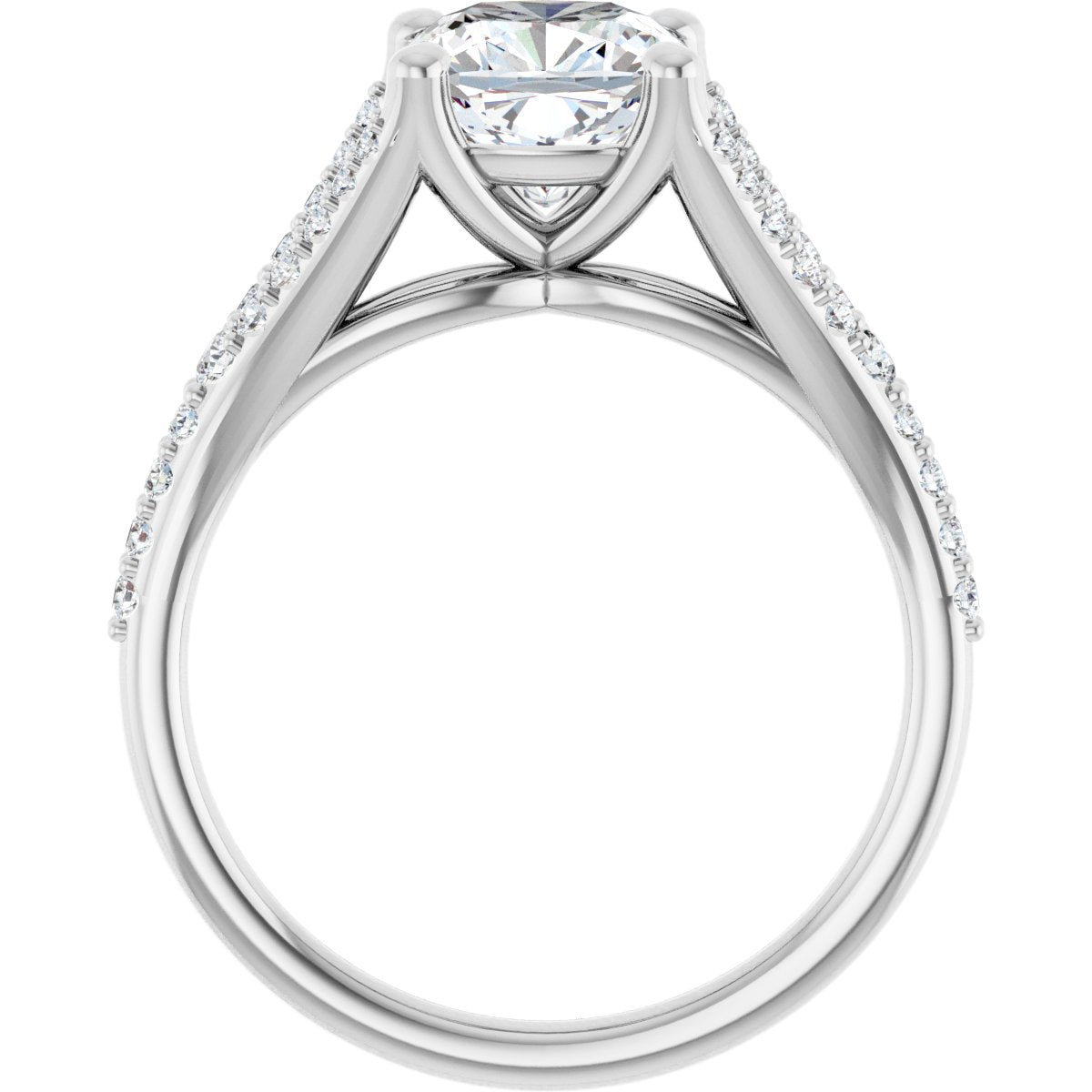 Cushion Accented Engagement Ring