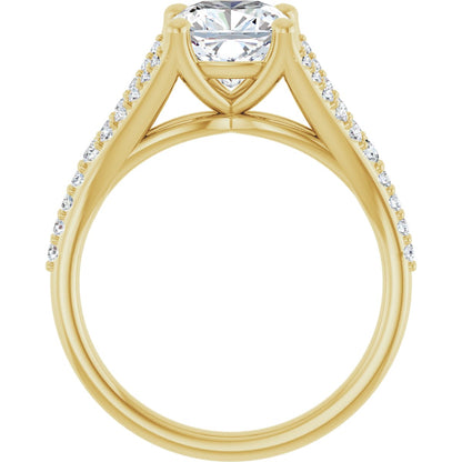 Cushion Accented Engagement Ring