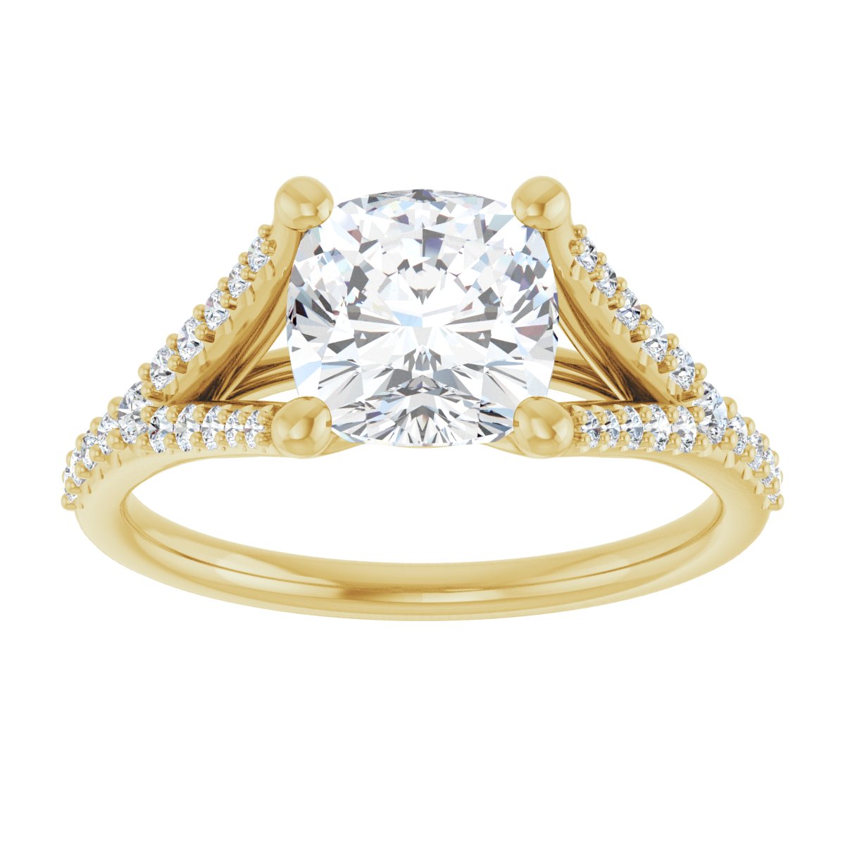 Cushion Accented Engagement Ring