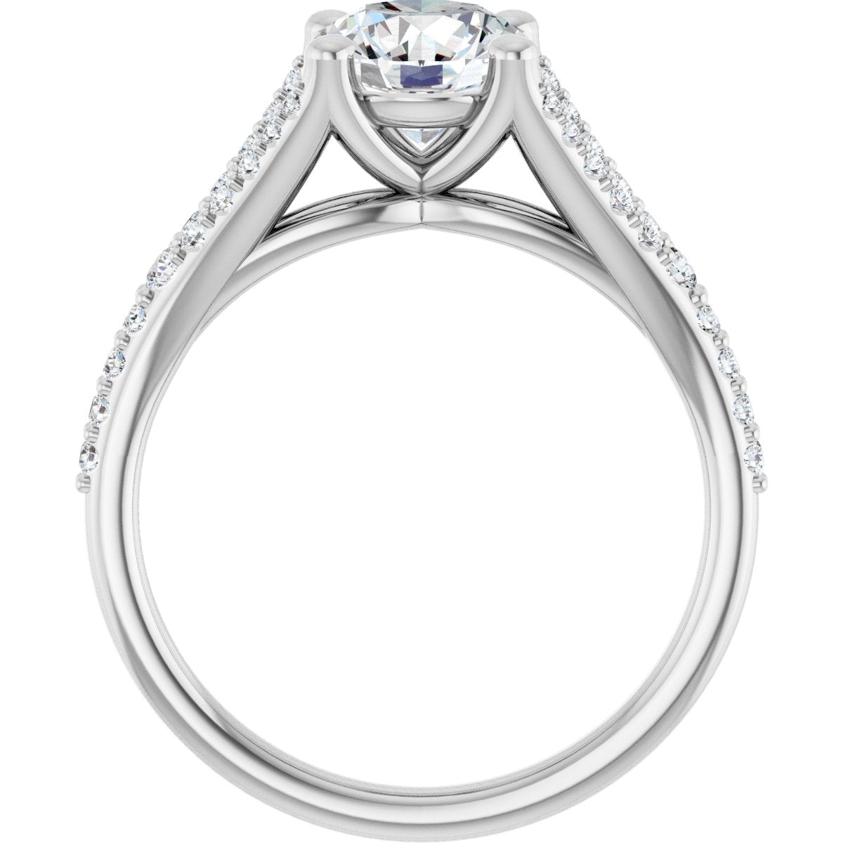 Round Brilliant Accented Engagement Ring