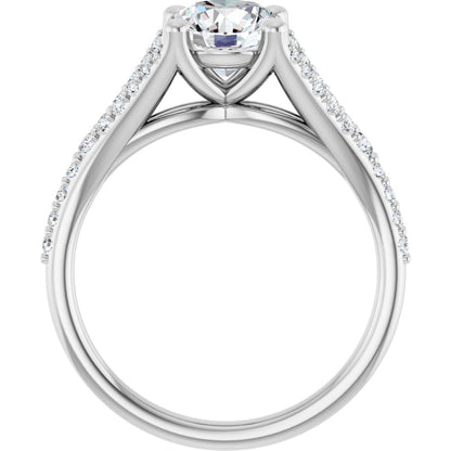 Round Brilliant Accented Engagement Ring