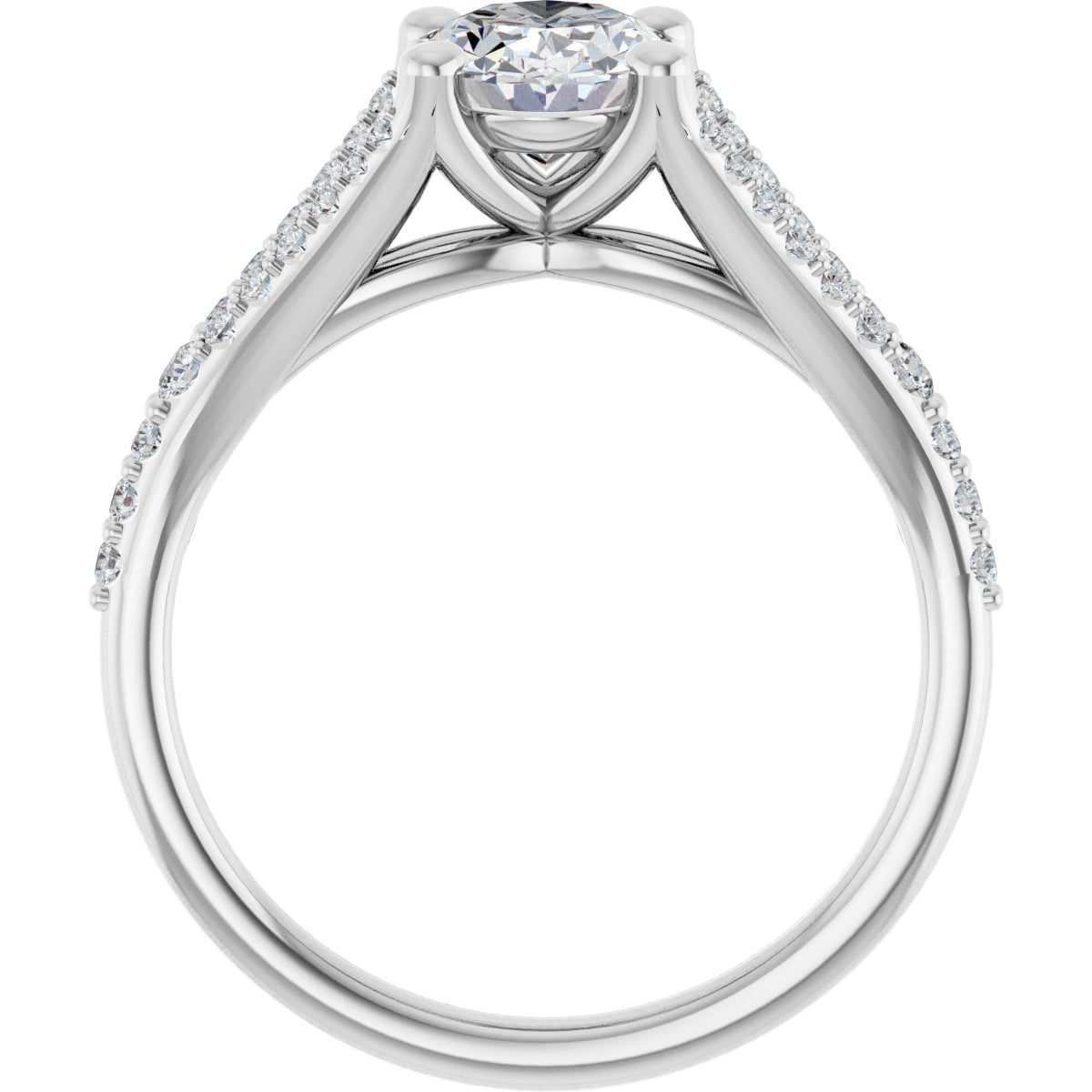 Oval Accented Engagement Ring