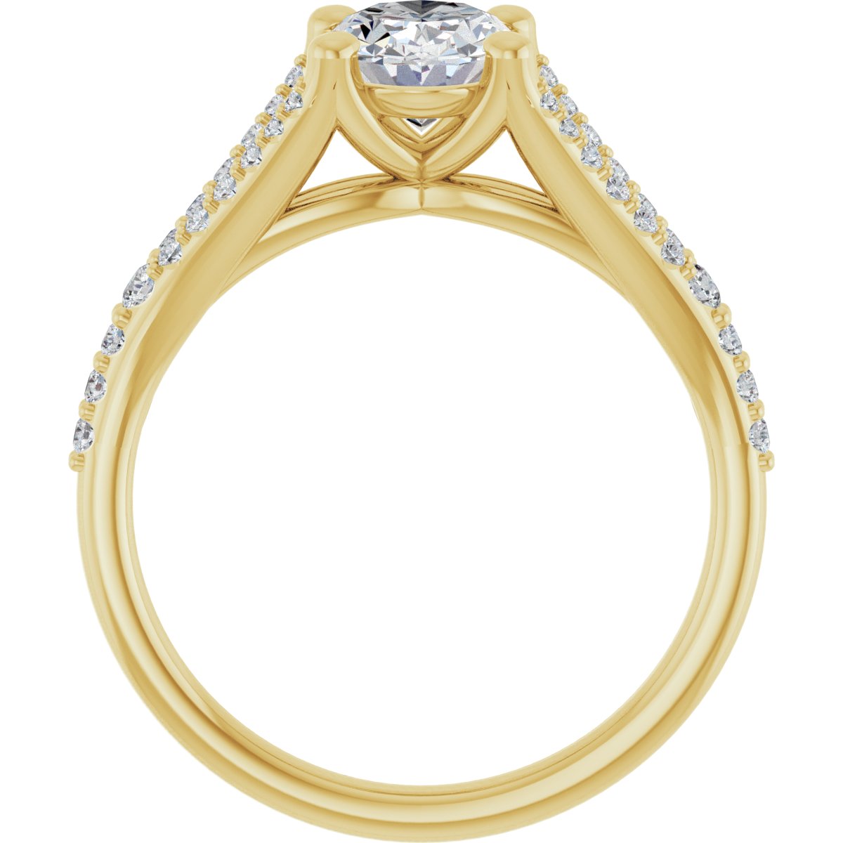 Oval Accented Engagement Ring