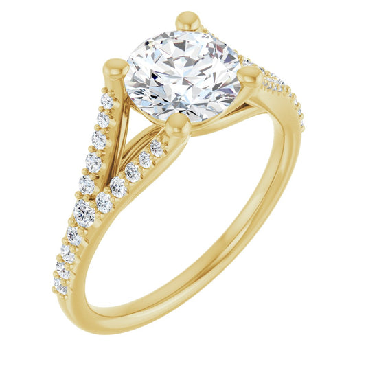 Round Brilliant Accented Engagement Ring