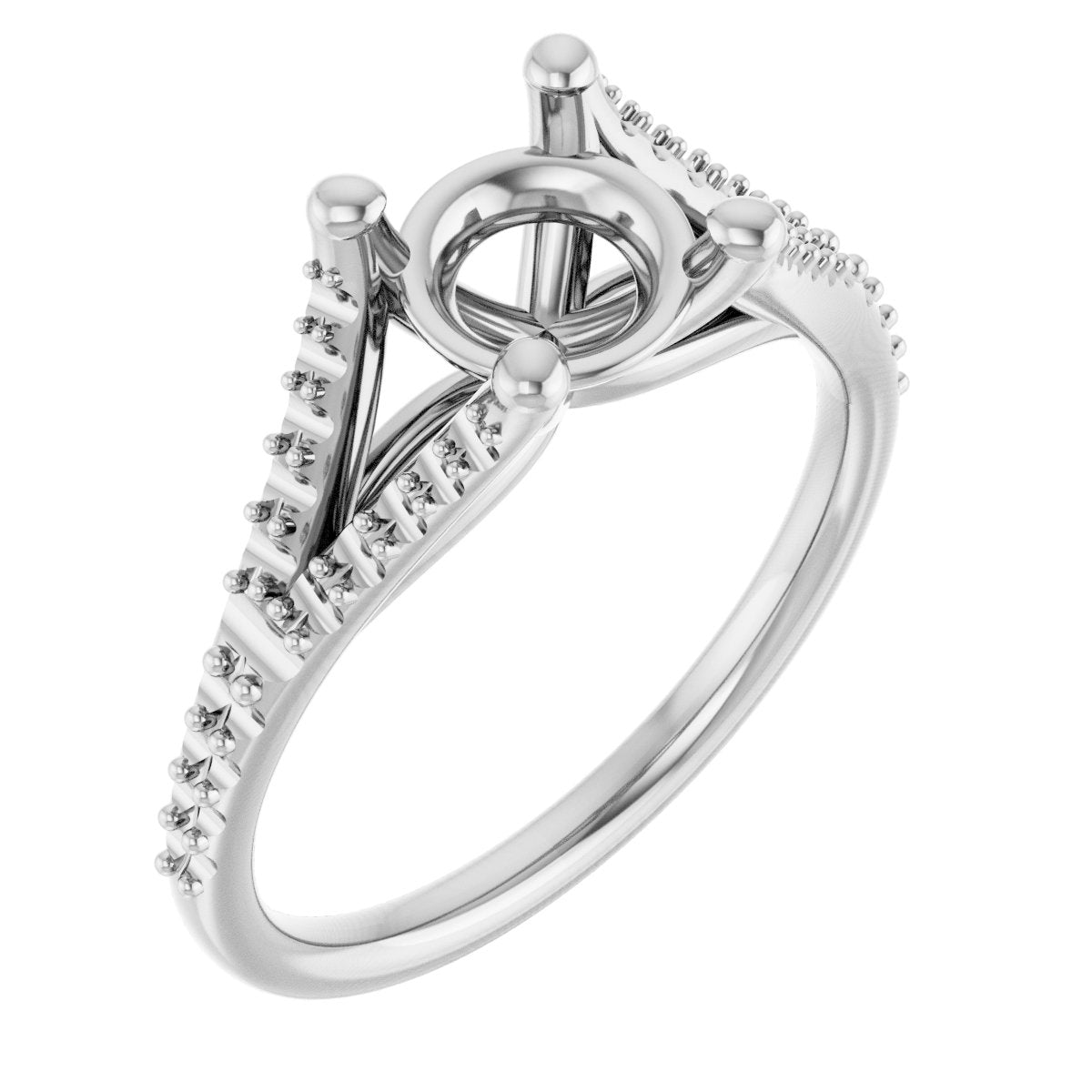 Round Brilliant Accented Engagement Ring