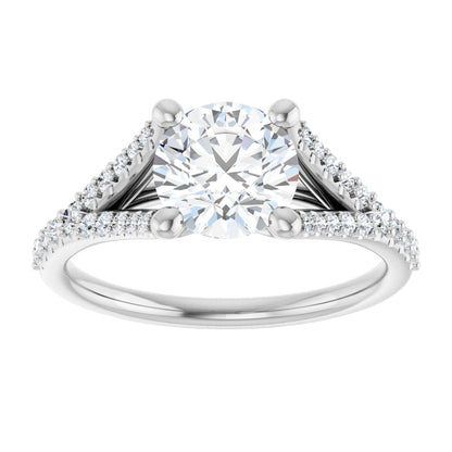 Round Brilliant Accented Engagement Ring