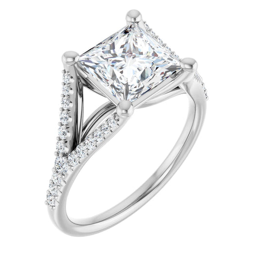 Princess Accented Engagement Ring