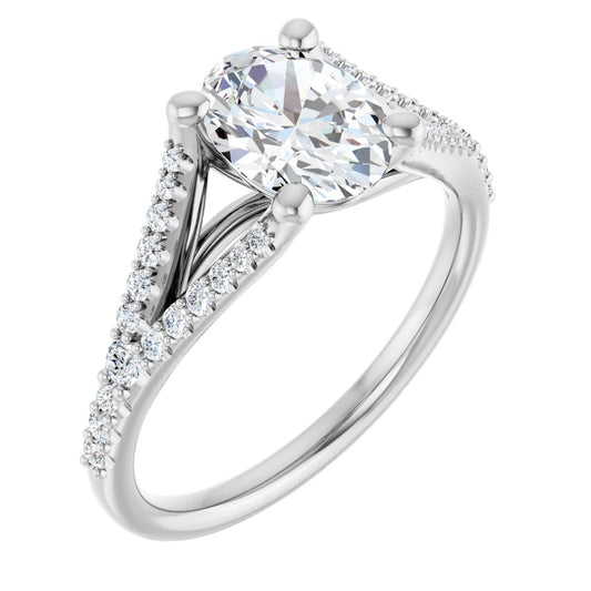 Oval Accented Engagement Ring